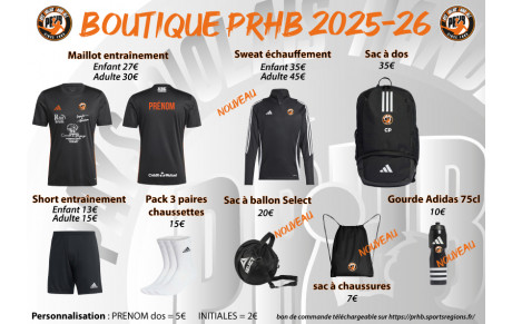 Boutique PRHB en ligne